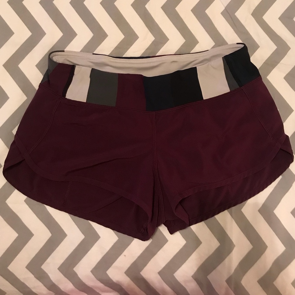 Lululemon Speed Shorts - Sz 6 - Bordeaux Drama